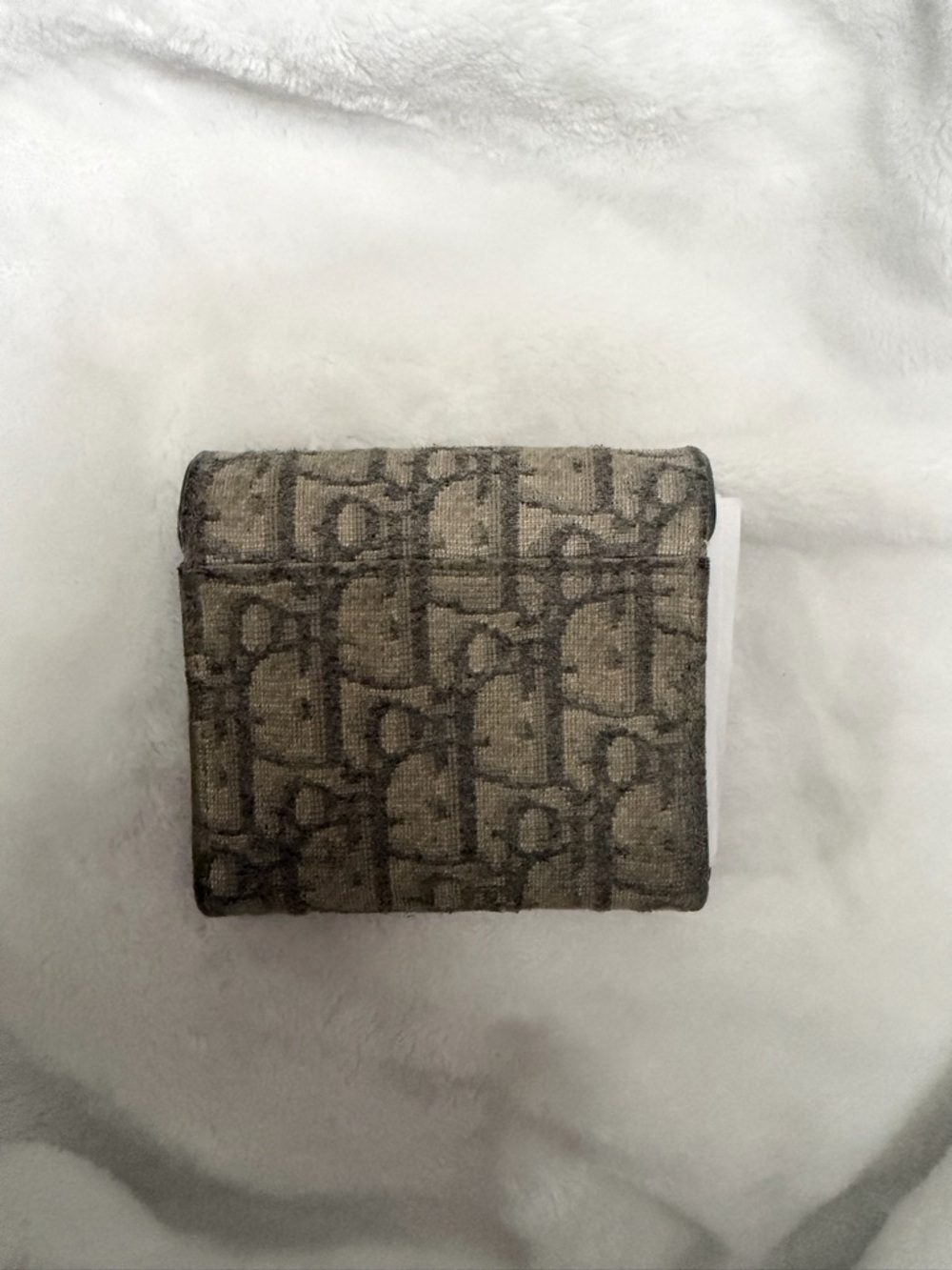 Dior Beige Monogram Canvas Wallet with Gold D Charm - Picture 2 of 7